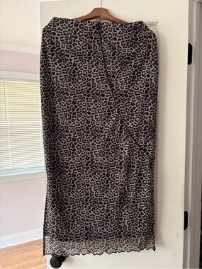 Noisy May Taupe and Black Leopard Pencil Skirt